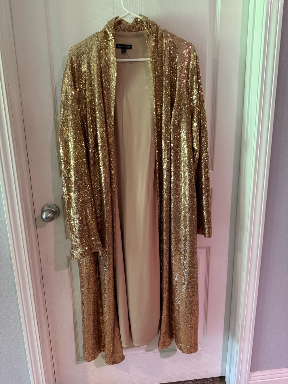 Lane Bryant Gold Sequin Long Robe